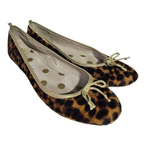 BODEN Ponyhair Cheetah Print Ballet Flats - Size 38 - Picture 1 of 7